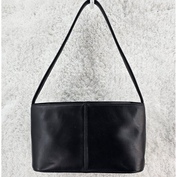 KENNETH COLE NEW YORK Black Smooth Leather Structured Shoulder Bag - Picture 1 of 14